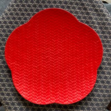 【Inoue Rantai Lacquerware】 Plate vermilion 